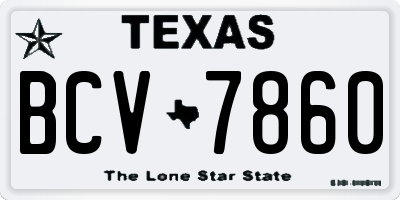 TX license plate BCV7860