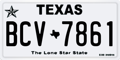 TX license plate BCV7861