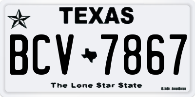 TX license plate BCV7867