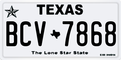 TX license plate BCV7868