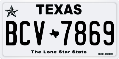 TX license plate BCV7869