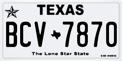 TX license plate BCV7870