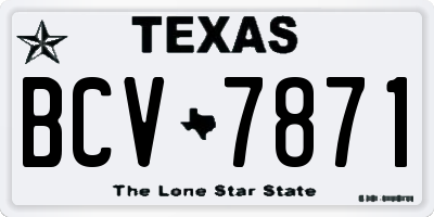 TX license plate BCV7871
