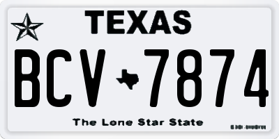 TX license plate BCV7874