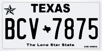 TX license plate BCV7875