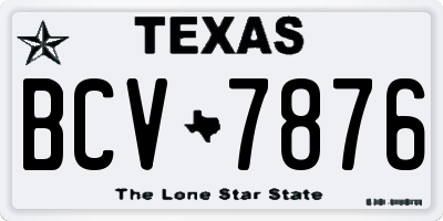 TX license plate BCV7876