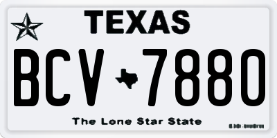 TX license plate BCV7880