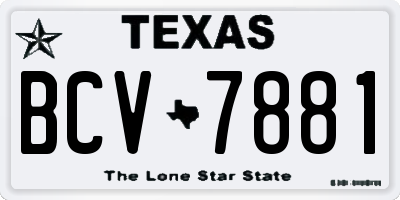 TX license plate BCV7881