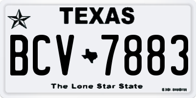 TX license plate BCV7883