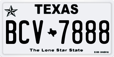 TX license plate BCV7888