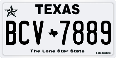 TX license plate BCV7889