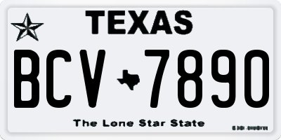 TX license plate BCV7890