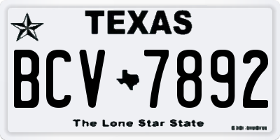 TX license plate BCV7892
