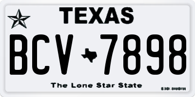 TX license plate BCV7898