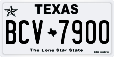 TX license plate BCV7900