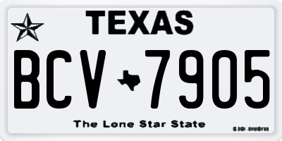 TX license plate BCV7905