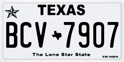 TX license plate BCV7907