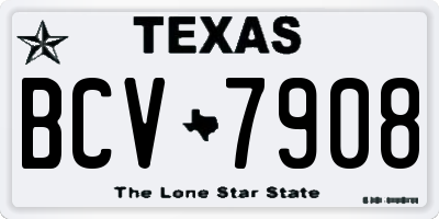 TX license plate BCV7908