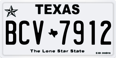 TX license plate BCV7912