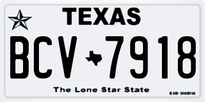 TX license plate BCV7918