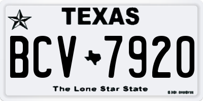 TX license plate BCV7920