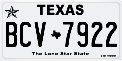 TX license plate BCV7922