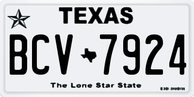 TX license plate BCV7924