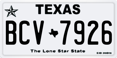 TX license plate BCV7926