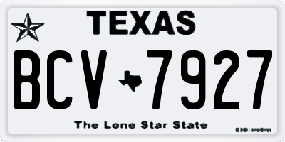 TX license plate BCV7927