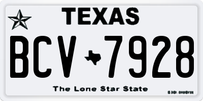 TX license plate BCV7928