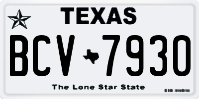 TX license plate BCV7930