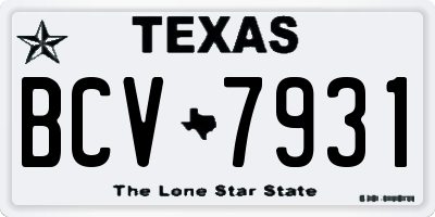 TX license plate BCV7931