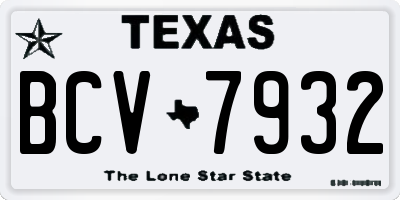 TX license plate BCV7932