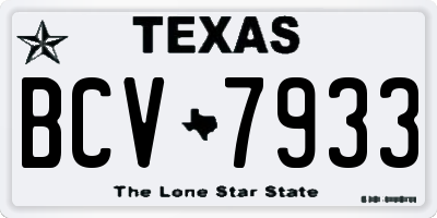 TX license plate BCV7933