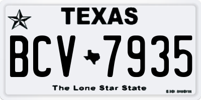 TX license plate BCV7935