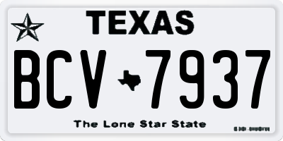 TX license plate BCV7937