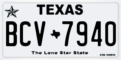TX license plate BCV7940