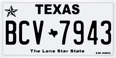 TX license plate BCV7943
