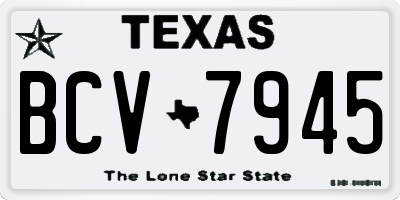 TX license plate BCV7945
