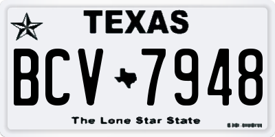 TX license plate BCV7948