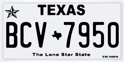 TX license plate BCV7950