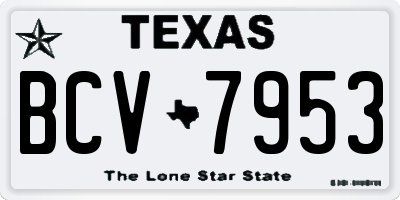 TX license plate BCV7953