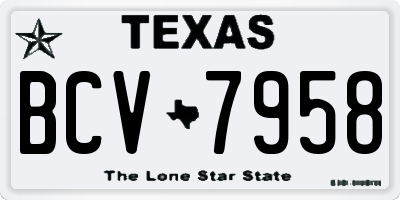 TX license plate BCV7958