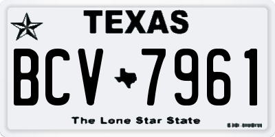 TX license plate BCV7961