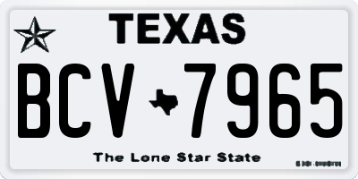 TX license plate BCV7965