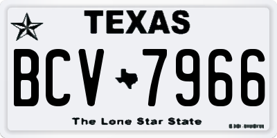 TX license plate BCV7966