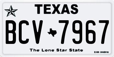 TX license plate BCV7967