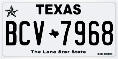 TX license plate BCV7968