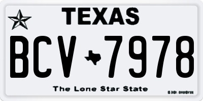 TX license plate BCV7978