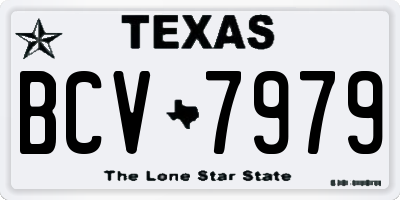 TX license plate BCV7979